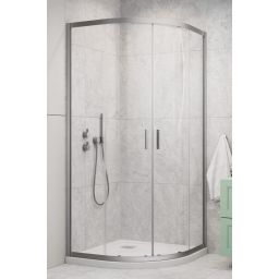 Radaway Alienta Brushed Nickel A kabina prysznicowa 80x80 cm półokrągła nikiel szczotkowany/szkło przezroczyste 10228080-91-01