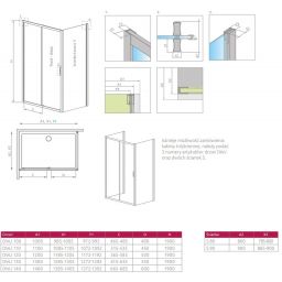 Radaway Alienta DWJ ścianka prysznicowa 80 cm boczna chrom połysk/szkło przezroczyste 10270080-01-01