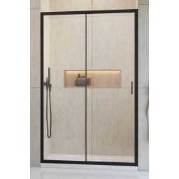 Radaway Alienta Black DWJ drzwi prysznicowe 120 cm rozsuwane czarny mat/szkło przezroczyste 10260120-54-01