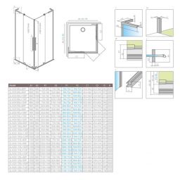 Radaway Furo SL Brushed Copper KDD kabina prysznicowa część prawa 100x100 cm kwadratowa 10305100-93-01R