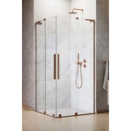 Radaway Furo SL Brushed Copper KDD kabina prysznicowa część lewa 90x90 cm kwadratowa miedź szczotkowana/szkło przezroczyste 10305090-93-01L