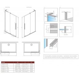 Radaway Furo SL Brushed Gold Walk-In drzwi prysznicowe 53,8 cm prawe złoty szczotkowany/szkło przezroczyste 10306538-99-01R