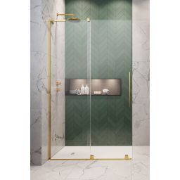 Radaway Furo SL Gold Walk-In drzwi prysznicowe 53,8 cm lewe złoty połysk/szkło przezroczyste 10306538-09-01L