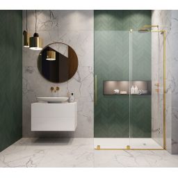 Radaway Furo SL Gold Walk-In drzwi prysznicowe 53,8 cm prawe złoty połysk/szkło przezroczyste 10306538-09-01R
