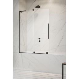 Radaway Furo SL Black PND II parawan nawannowy 100 cm lewy czarny mat/szkło przezroczyste 10309538-54-01L/10112494-01-01