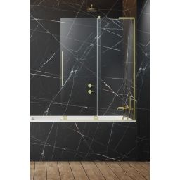 Radaway Furo SL Brushed Gold PND II parawan nawannowy 120 cm prawy złoty szczotkowany/szkło przezroczyste 10309638-99-01R/10112594-01-01