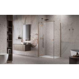 Radaway Essenza 8 Brushed Copper KDJ ścianka prysznicowa 23,7 cm miedź szczotkowana/szkło przezroczyste 10470237-93-01L 
