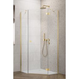 Radaway Essenza Gold PTJ drzwi prysznicowe 60 cm uchylne złoty połysk/szkło przezroczyste 1385010-09-01R