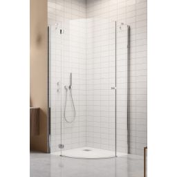 Radaway Torrenta PDJ kabina prysznicowa 80x80 cm półokrągła lewa chrom/szkło przezroczyste 131710-01-01