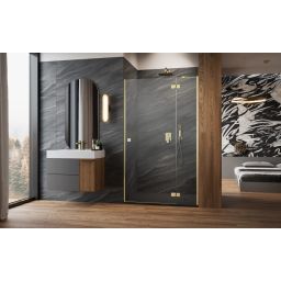 Radaway Essenza New DWJ drzwi prysznicowe 80 cm prawe złoty szczotkowany/szkło przezroczyste 1385012-99-01R