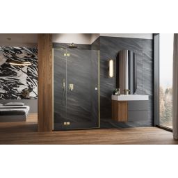 Radaway Essenza DWJ drzwi prysznicowe 120 cm lewe złoty szczotkowany/szkło przezroczyste 13850169901L