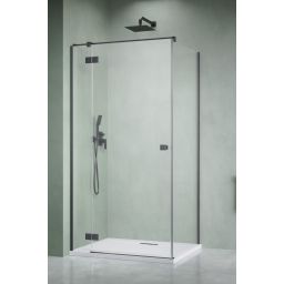 Radaway Essenza New KDJ drzwi prysznicowe 100 cm uchylne GumMetal szczotkowany/szkło przezroczyste 1385040-92-01L