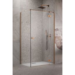 Radaway Essenza Brushed Copper KDJ drzwi prysznicowe 110 cm uchylne miedź szczotkowany/szkło przezroczyste 1385041-93-01R