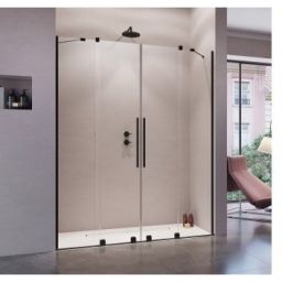 Radaway Furo Black DWD drzwi prysznicowe NA WYMIAR 180 cm uchylne czarny mat/szkło przezroczyste 20241114-214521-149098