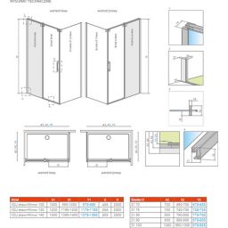 Radaway Espera KDJ ścianka prysznicowa 70 cm boczna lewa szkło przezroczyste 380147-01L