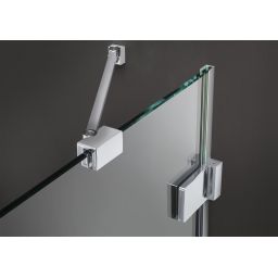 Radaway Euphoria KDJ+S drzwi jednoczęściowe 80 cm prawe ze ścianką krótką chrom/szkło przezroczyste 383512-01R/383221-01R