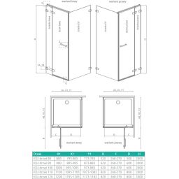 Radaway Euphoria KDJ ścianka prysznicowa 24,3 cm lewa chrom/szkło przezroczyste 383241-01L