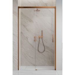 Radaway Idea Brushed Copper DWJ drzwi prysznicowe 120 cm lewe miedź szczotkowana/szkło przezroczyste 387016-93-01L
