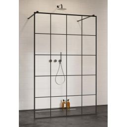 Radaway Modo New Black I Factory ścianka prysznicowa 140 cm czarny mat/szkło przezroczyste 388144-54-57