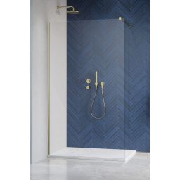 Radaway Modo New Brushed Gold II Walk-In ścianka prysznicowa 70 cm złoty szczotkowany/szkło przezroczyste 389074-99-01