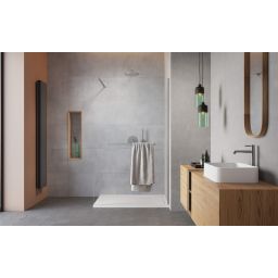 Radaway Modo New II kabina prysznicowa Walk-In z wieszakiem szczotkowany nikiel/szkło przezroczyste 389094-91-01W 