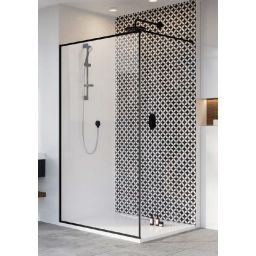 Radaway Modo New Black II Frame Walk-In ścianka prysznicowa 115 cm wolnostojąca czarny mat/szkło Frame 389115-54-56