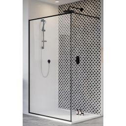 Radaway Modo New Black II Frame Walk-In ścianka prysznicowa 120 cm wolnostojąca czarny mat/szkło Frame 389124-54-56