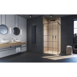 Radaway Modo X Black II Factory walk-in ścianka prysznicowa 120 cm czarny mat/szkło Factory 389324-54-55