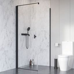 Radaway Nes 8 KDJ I drzwi prysznicowe 90 cm lewe czarny mat/szkło przezroczyste 10072090-54-01L