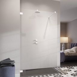 Radaway Essenza Pro White Walk-In ścianka prysznicowa 90 cm wolnostojąca biały mat/szkło przezroczyste 10103090-04-01