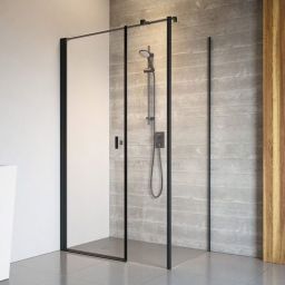 Radaway Nes Black KDS I drzwi prysznicowe 120 cm prawe czarny mat/szkło przezroczyste 10023120-54-01R