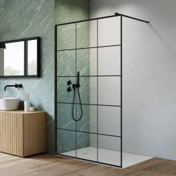 Radaway Nes Black Walk-in II ścianka prysznicowa 90 cm czarny mat/szkło factory 10013090-54-55
