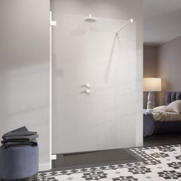 Radaway Essenza Pro White Walk-In ścianka prysznicowa 150 cm wolnostojąca biały mat/szkło przezroczyste 10103150-04-01