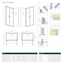 Radaway Nes DWD+S ścianka prysznicowa 70 cm boczna szkło przezroczyste 10040070-01-01