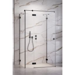 Radaway Essenza Pro Black KDJ+S drzwi prysznicowe 90 cm lewe czarny mat/szkło przezroczyste 10097390-54-01L