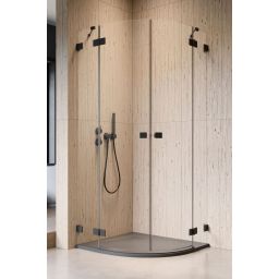 Radaway Essenza Pro Black PDD kabina prysznicowa część lewa 90x90 cm półokrągła 10095090-54-01L