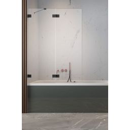 Radaway Essenza Pro Black PND II parawan nawannowy 100 cm lewy czarny mat/szkło przezroczyste 10102100-54-01L