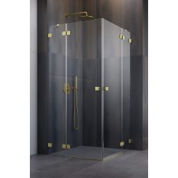 Radaway Essenza Pro Brushed Gold KDD kabina prysznicowa część lewa 80x80 cm kwadratowa 10096080-99-01L