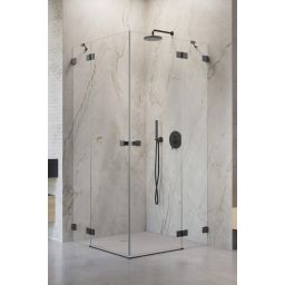 Radaway Essenza Pro Brushed Gunmetal KDD kabina prysznicowa część lewa 90x90 cm kwadratowa gunmetal szczotkowany/szkło przezroczyste 10096090-92-01L