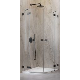 Radaway Essenza Pro Brushed Gunmetal PDD kabina prysznicowa część lewa 90x90 cm półokrągła gunmetal szczotkowany/szkło przezroczyste 10095090-92-01L