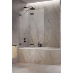 Radaway Essenza Pro Brushed Gunmetal PND II parawan nawannowy 100 cm lewy gunmetal szczotkowany/szkło przezroczyste 10102100-92-01L