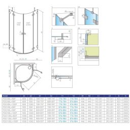 Radaway Essenza Pro Brushed Gunmetal PDD kabina prysznicowa część prawa 90x90 cm półokrągła gunmetal szczotkowany/szkło przezroczyste 10095090-92-01R