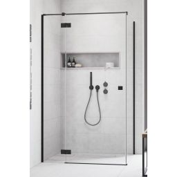 Radaway Essenza Black KDJ ścianka prysznicowa 33,7 cm czarny mat/szkło przezroczyste 10470337-54-01L