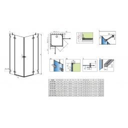Radaway Essenza Pro Gold KDD kabina prysznicowa część lewa 80x80 cm kwadratowa 10096080-09-01L