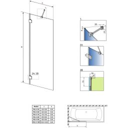 Radaway Essenza Pro Gold PNJ II parawan nawannowy 60 cm złoty połysk/szkło przezroczyste 10101060-09-01