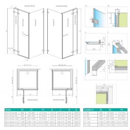 Radaway Euphoria KDJ ścianka prysznicowa 80 cm boczna S1 chrom/szkło przezroczyste 383051-01