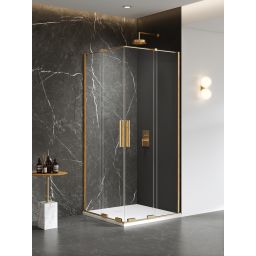 New Trendy Smart Gold Brushed kabina prysznicowa 90x90 cm kwadratowa złoty szczotkowany/szkło przezroczyste EXK-7600