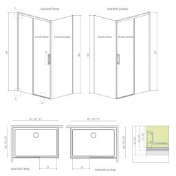 Radaway Idea Black KDJ ścianka prysznicowa 80 cm boczna prawa czarny mat/szkło przezroczyste 387051-54-01R