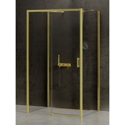 New Trendy Prime Light Gold kabina prysznicowa 100x90 cm prostokątna przyścienna lewa złoty/szkło przezroczyste K-1102
