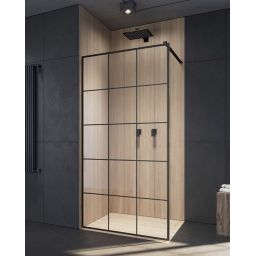 Radaway Modo New Black II Factory Walk-In ścianka prysznicowa 75 cm czarny mat/szkło factory 389075-54-55